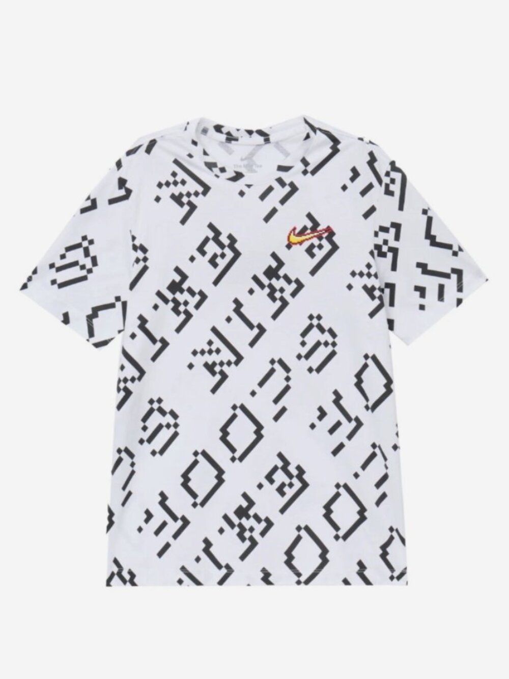 Nike Hoops All Over Print Mens Basketball Short Sleeve Cotton T-Shirt White 2XL